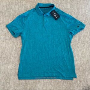 Men’s Size Medium Nike Dri-Fit Tiger Woods ADV Digital Camo Polo Aqua CU9528-467